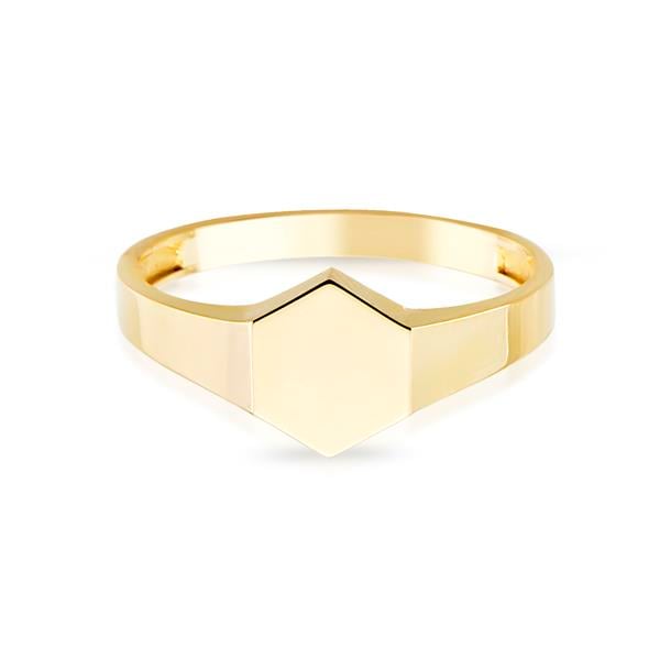 14 Ayar Altın Serçe Parmak Geometrik Yüzük