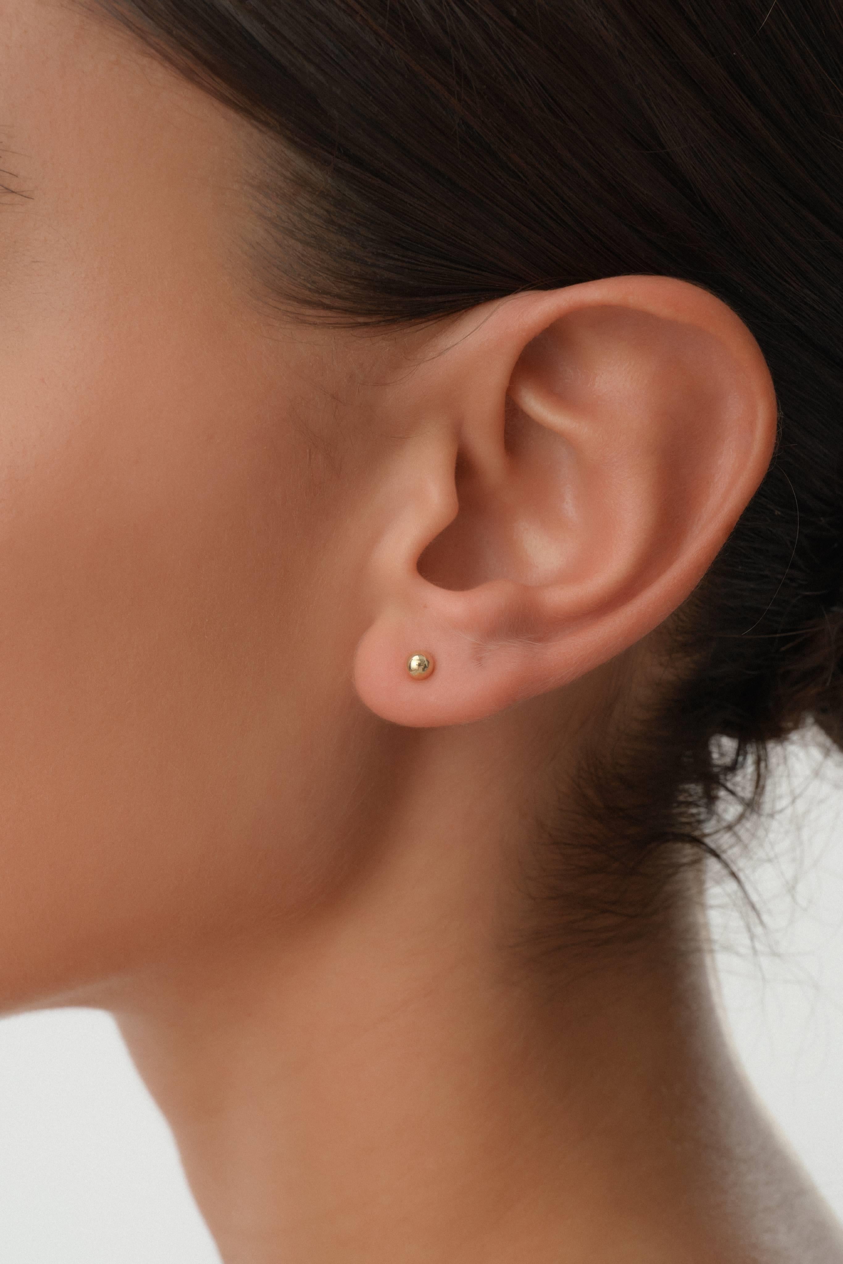 14 Ayar Altın Top Küpe