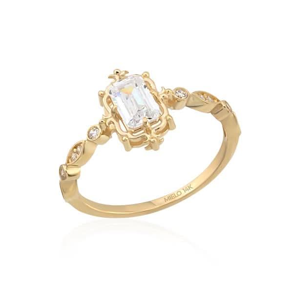 14 Ayar Altın Vintage Baget Yüzük