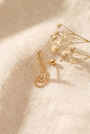 14 Ayar Altın Yaprak Tragus Kıkırdak Piercing