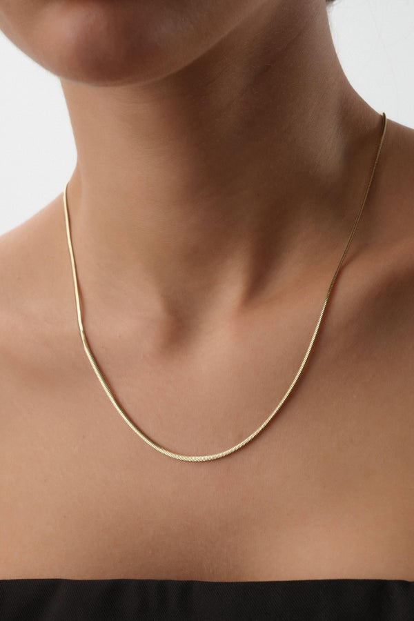 14 Ayar Altın Yılan Zincir Kolye