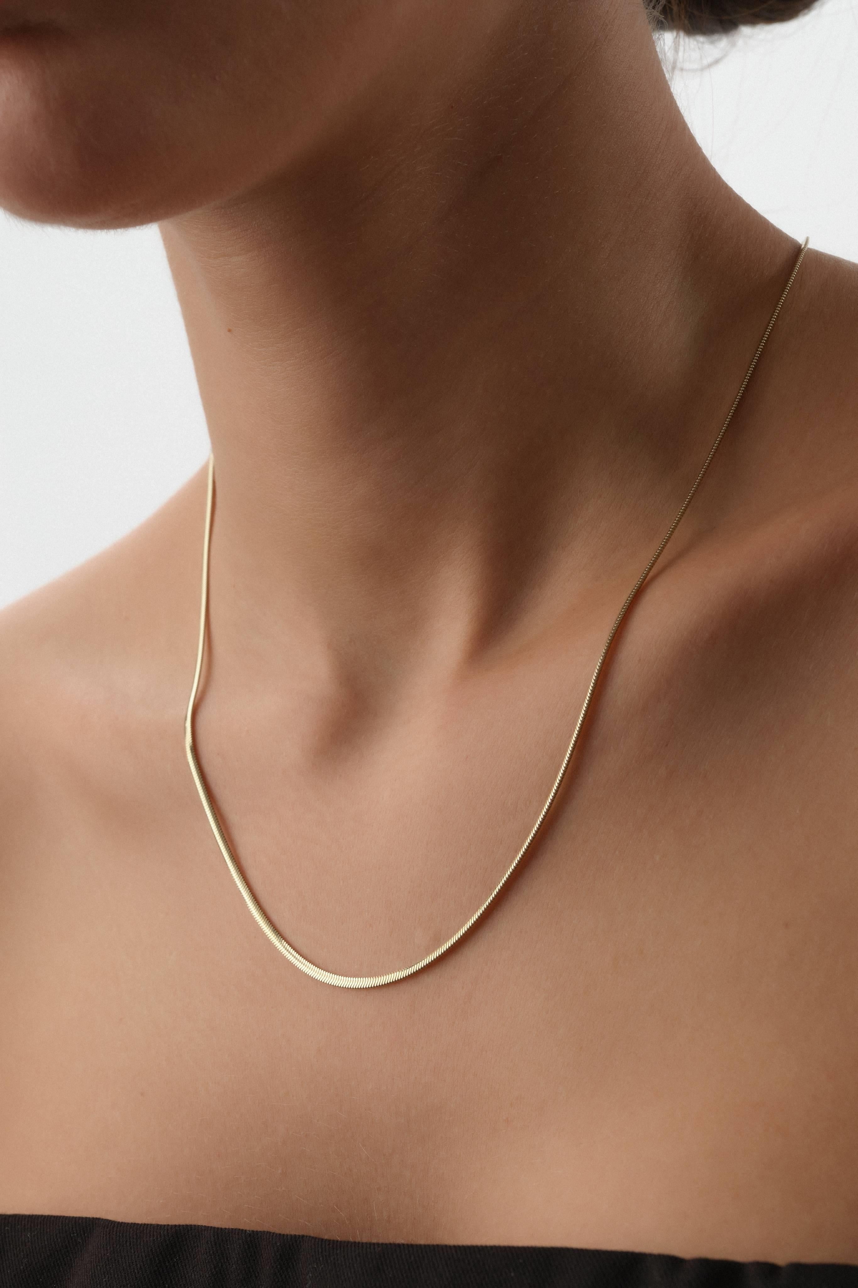 14 Ayar Altın Yılan Zincir Kolye