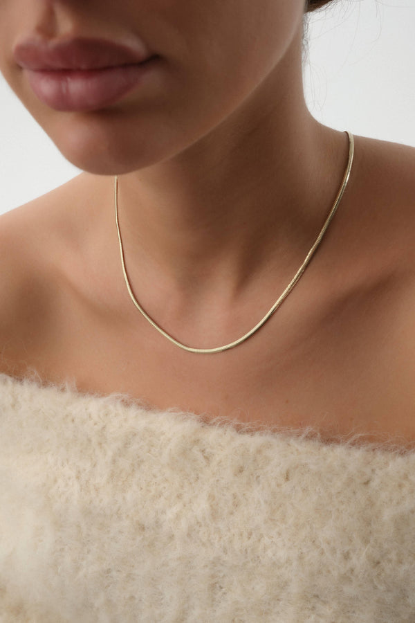 14 Ayar Altın Yılan Zincir Kolye