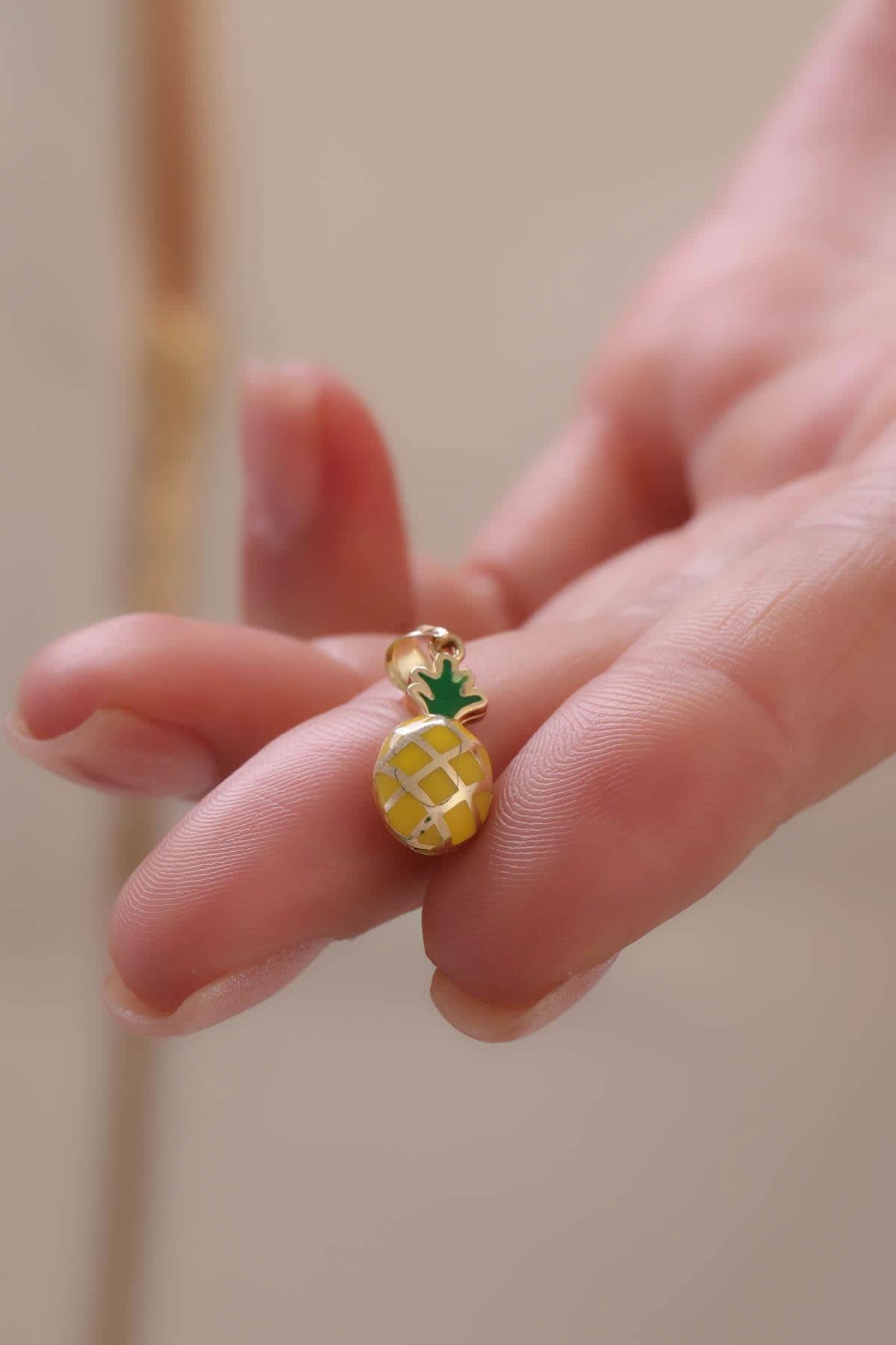 14 Ayar Ananas Altın Kolye Ucu
