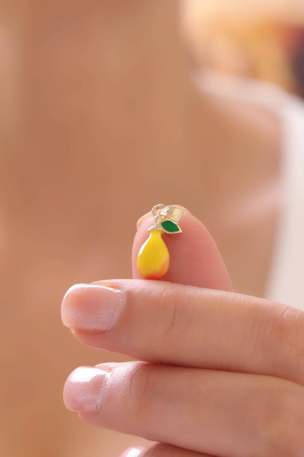 14 Ayar Armut Altın Kolye Ucu