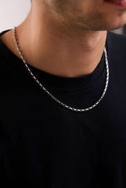 14 Ayar Ataç Beyaz Zincir Erkek Altın Kolye