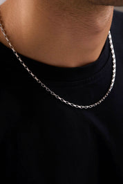 14 Ayar Ataç Beyaz Zincir Erkek Altın Kolye