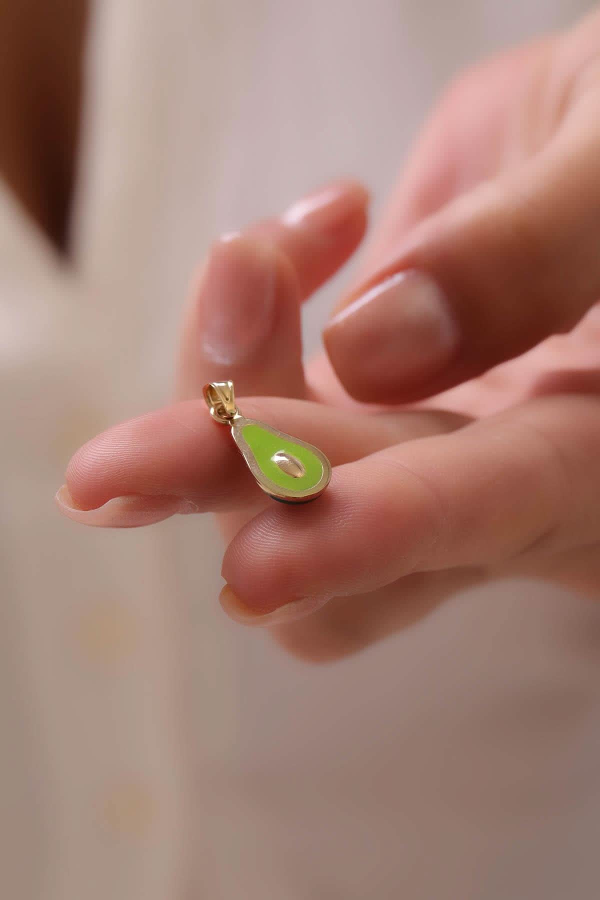 14 Ayar Avakado Altın Kolye Ucu