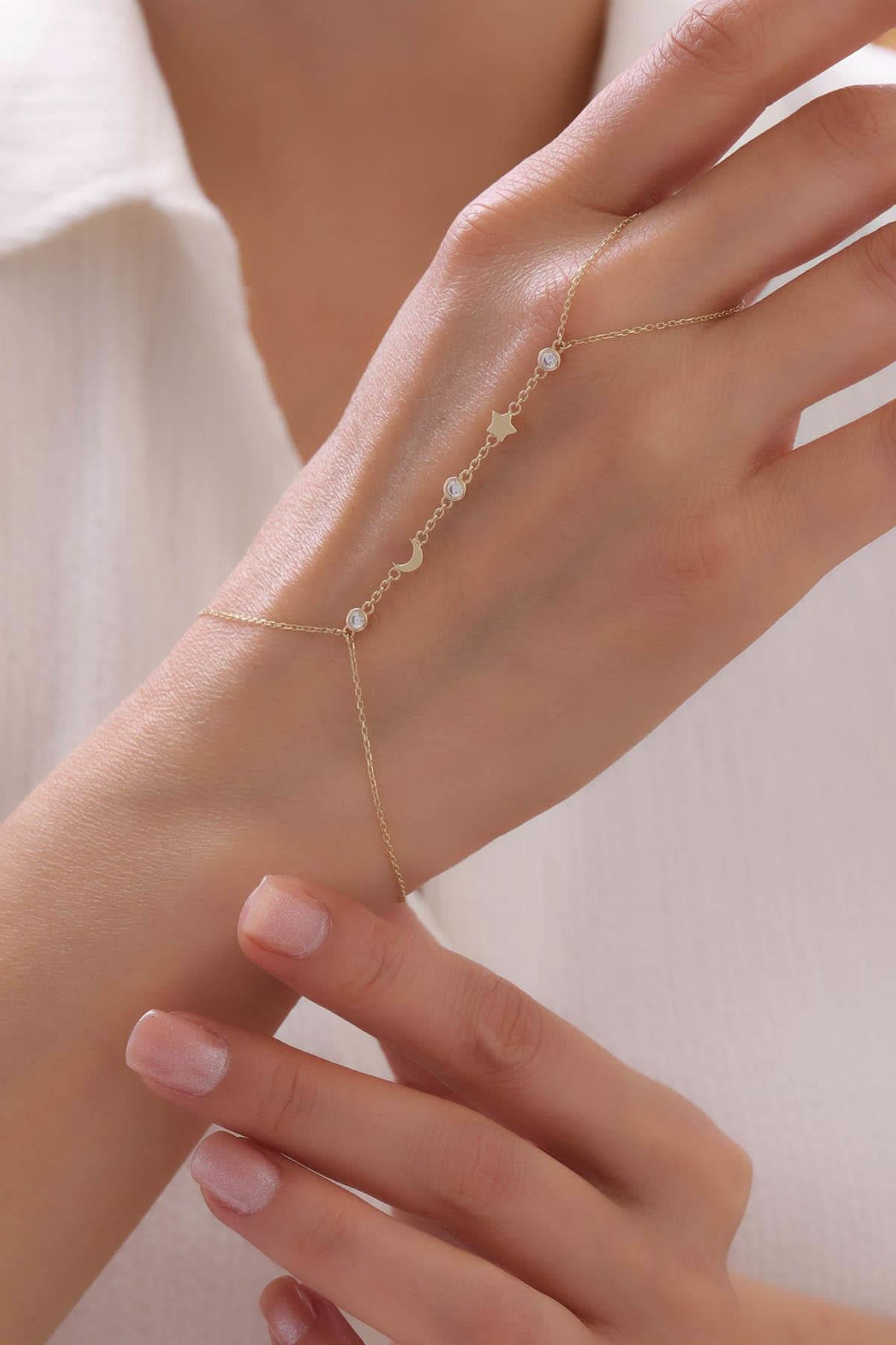 14 Ayar Ay ve Yıldız Altın Şahmeran