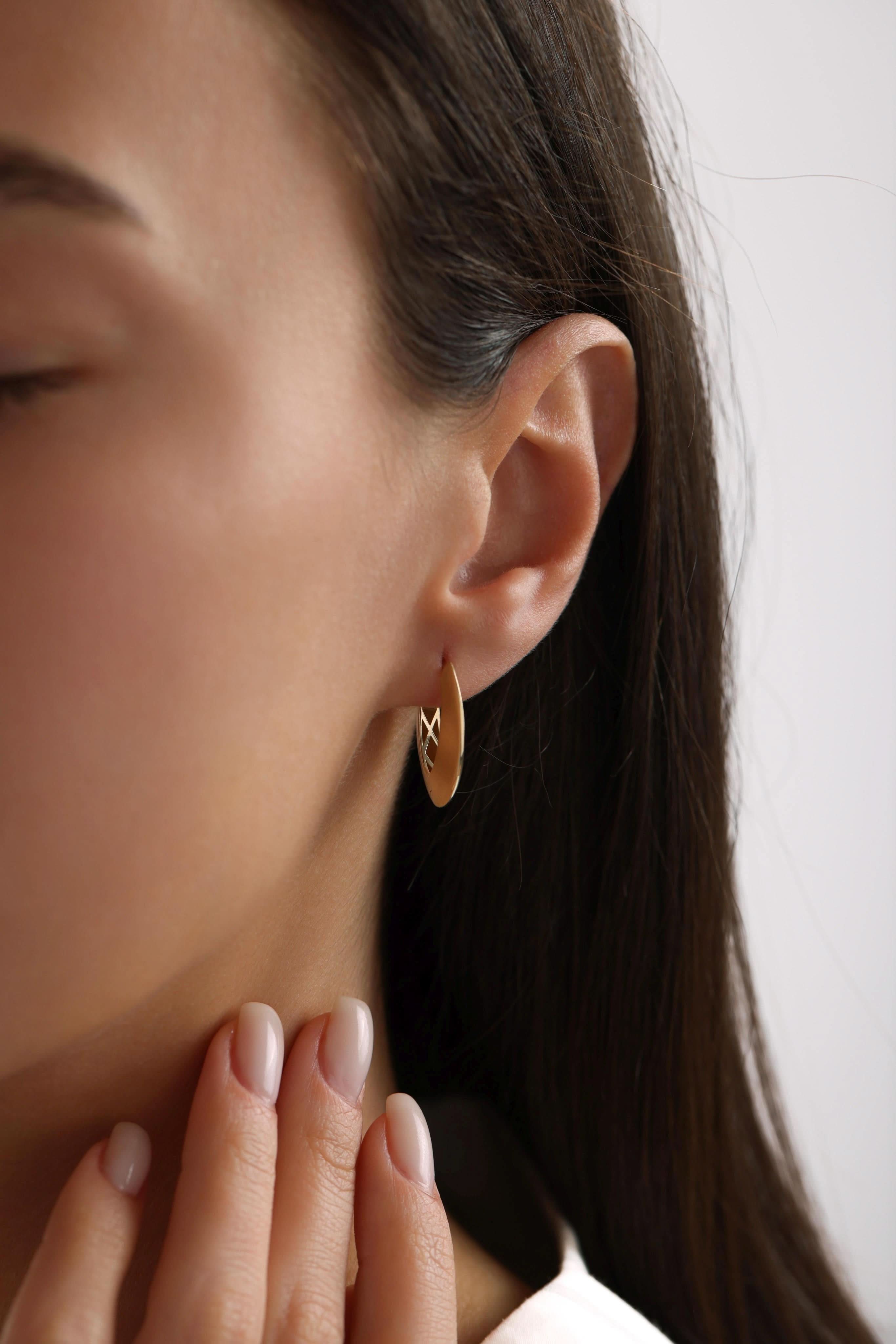 14 Ayar Bombeli Halka Altın Küpe