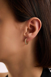 14 Ayar Burgu Altın Halka Küpe (Büyük)