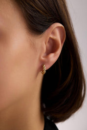 14 Ayar Burgu Altın Halka Küpe (Küçük)