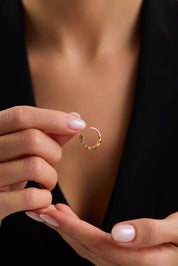 14 Ayar Burgu Altın Halka Küpe (Orta)