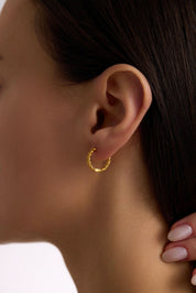 14 Ayar Burgu Halka Altın Küpe