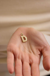 14 Ayar Büyük Kalemli Harf Altın Kolye Ucu