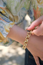 14 Ayar Cetaş Renkli Taşlı Altın Bileklik