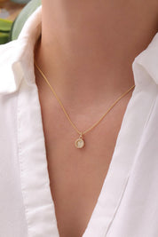 14 Ayar Daire Kalemli Altın Kolye Ucu