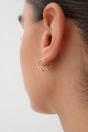 14 Ayar Dalgalı Altın Halka Küpe