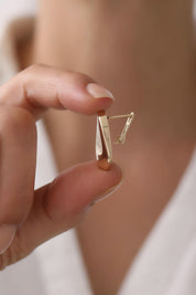 14 Ayar Damla Altın Küpe