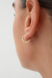 14 Ayar Desenli Altın Halka Küpe