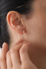 14 Ayar Desenli Halka Altın Küpe