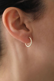 14 Ayar Desenli Halka Altın Küpe