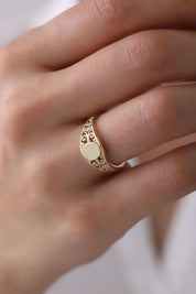 14 Ayar Desenli Tasarım Altın Yüzük