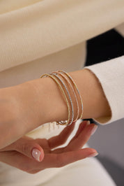 14 Ayar Dorika Üç Renkli Altın Kelepçe