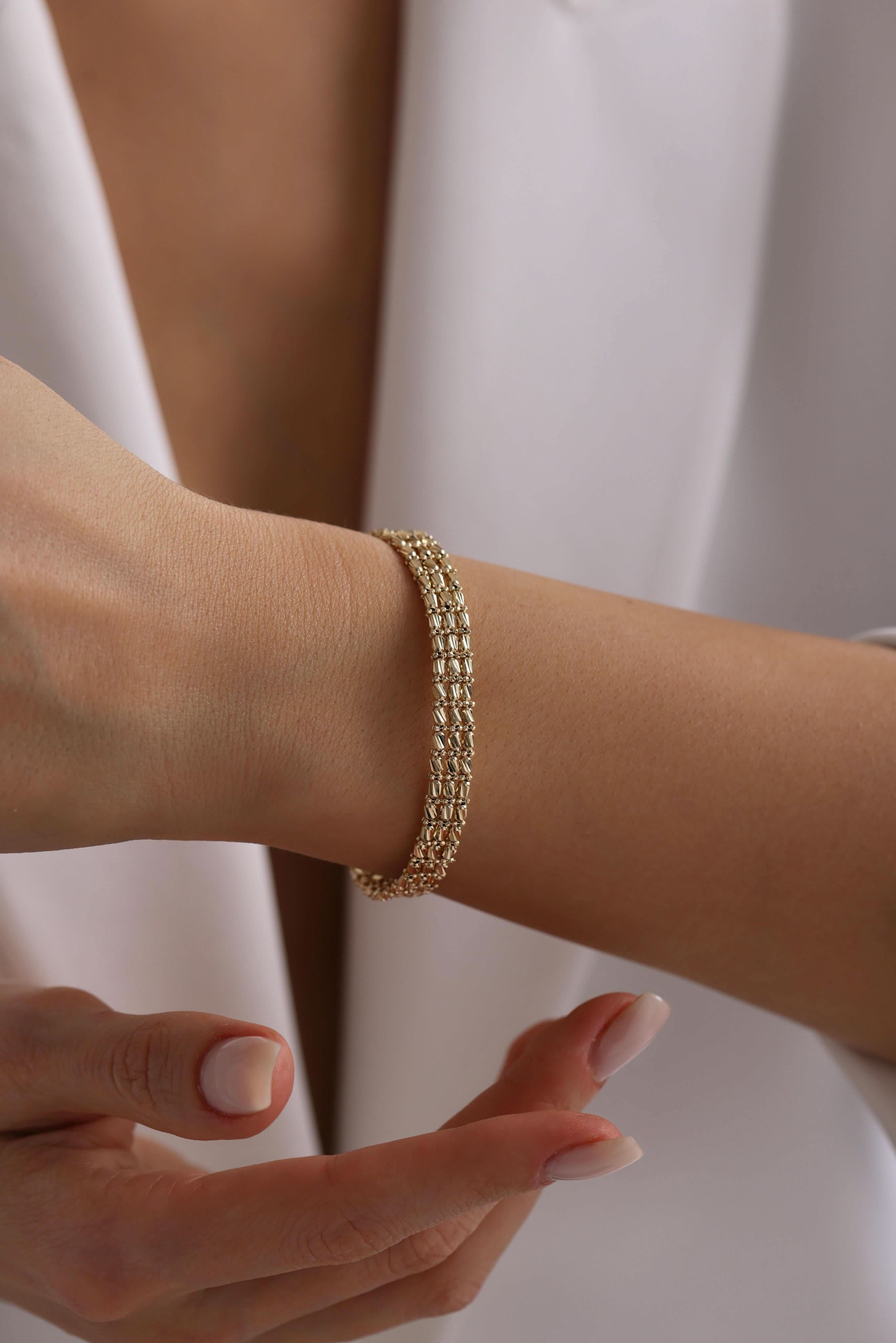 14 Ayar Dorikalı Kelepçe Altın Bilezik