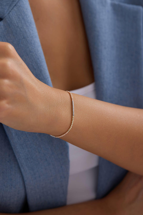 14 Ayar Dorikalı Üç Renk Altın Bileklik