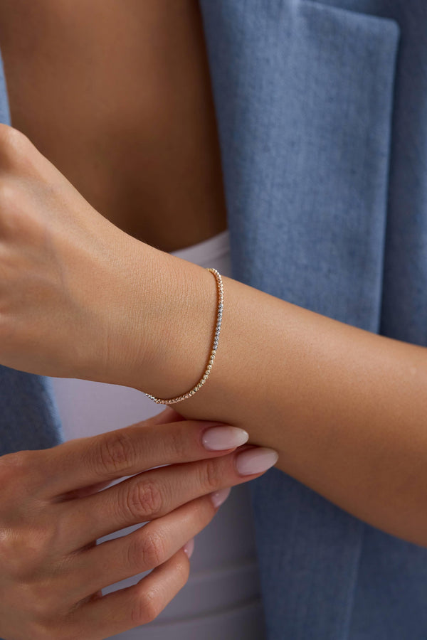 14 Ayar Dorikalı Üç Renk Altın Bileklik