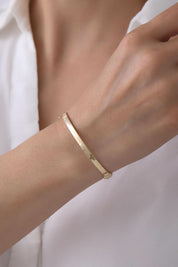 14 Ayar Düz Altın Kelepçe