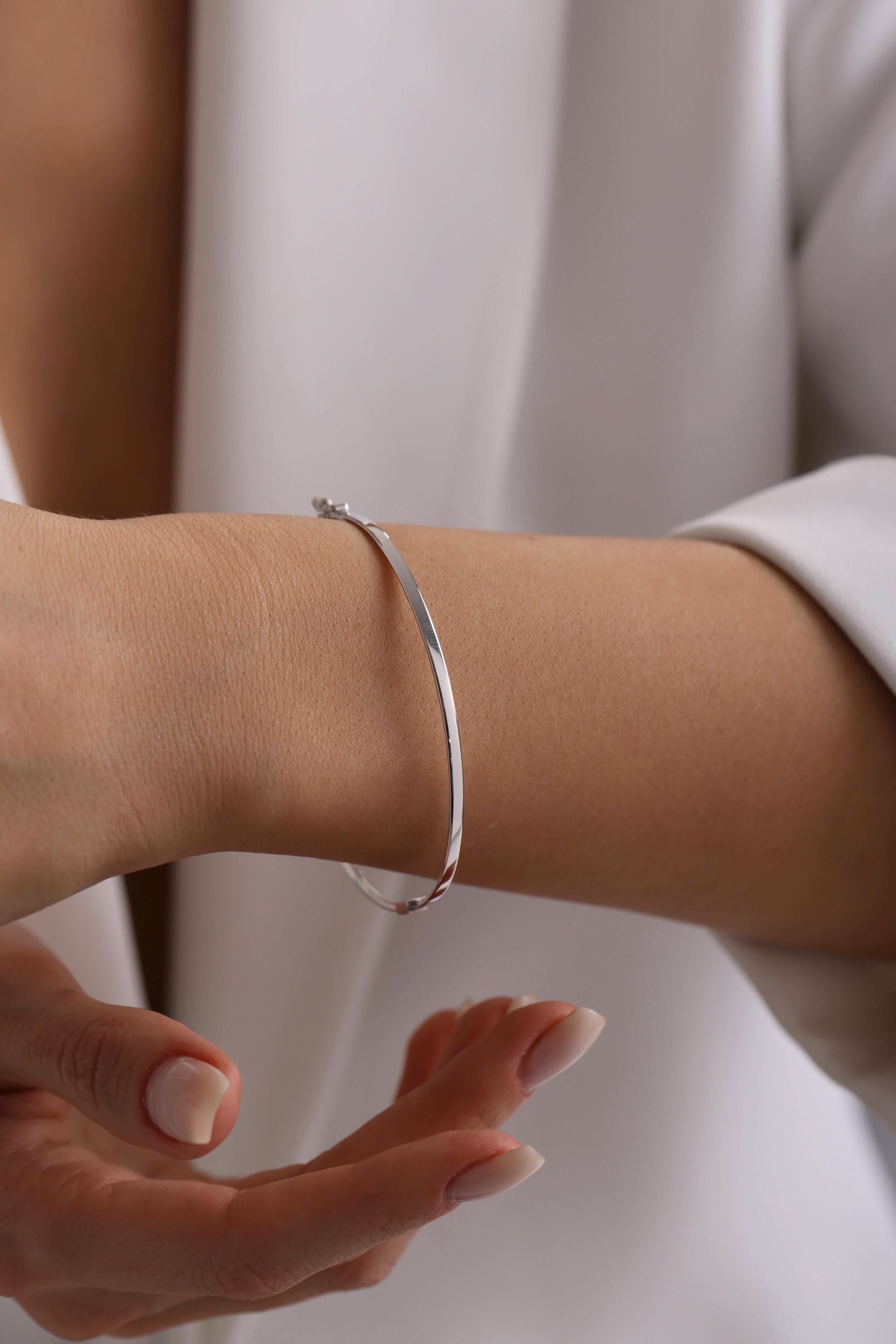 14 Ayar Düz Kelepçe Altın Bilezik