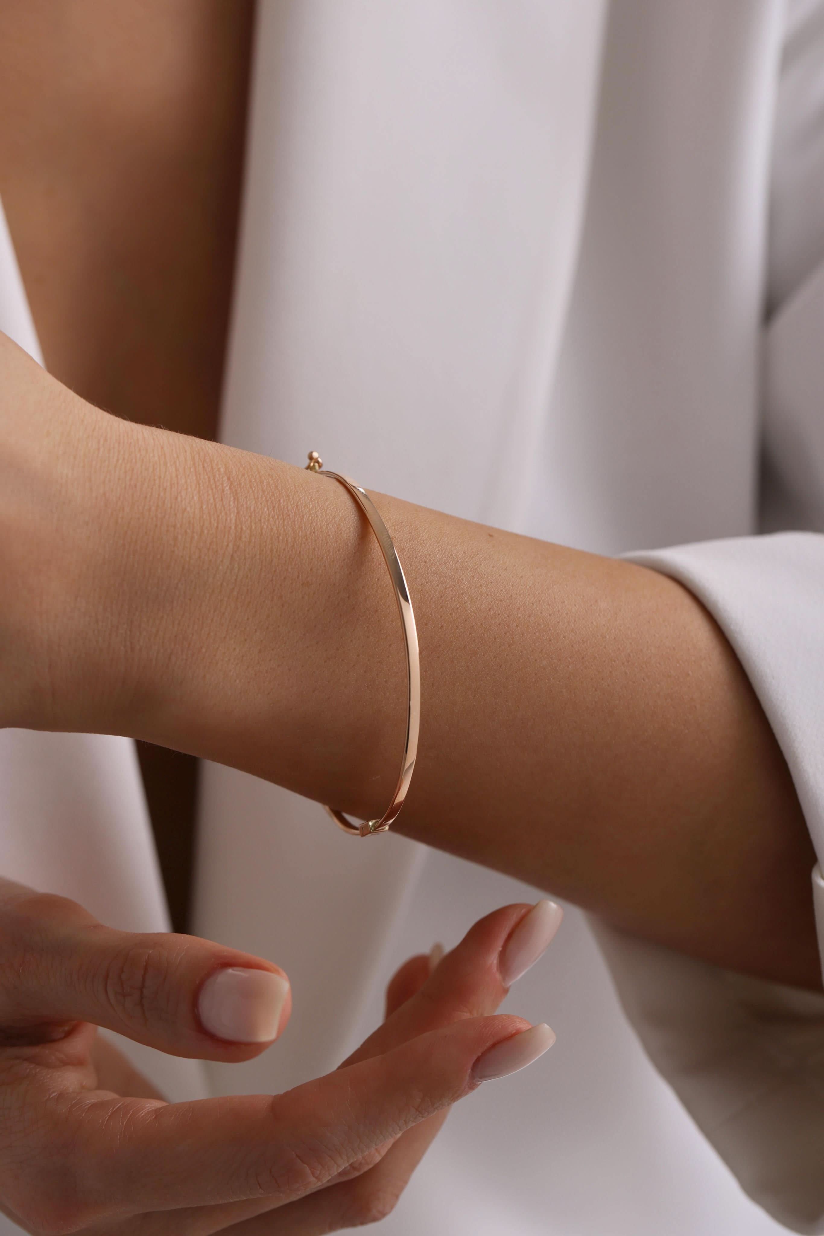 14 Ayar Düz Kelepçe Altın Bilezik