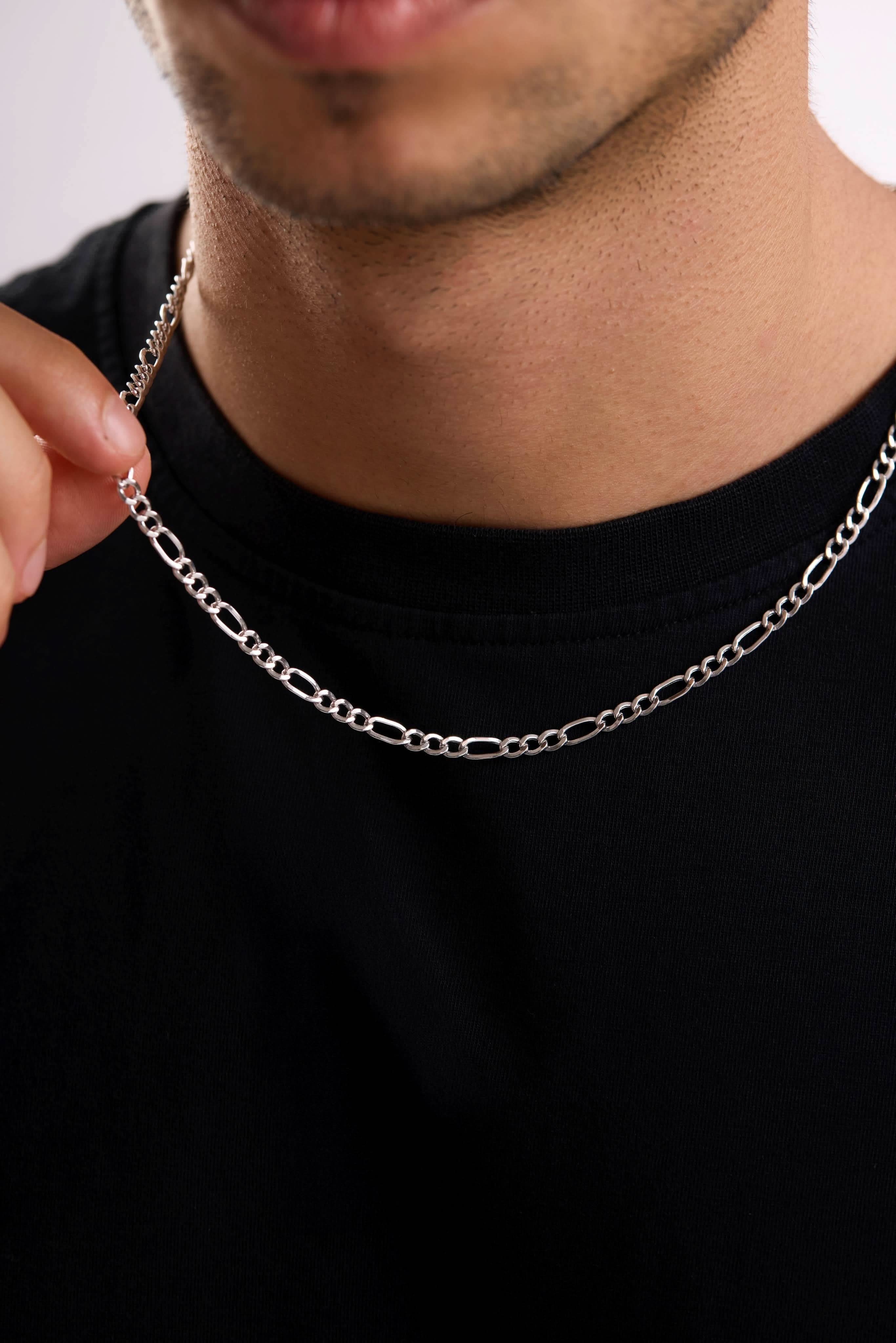 14 Ayar Figaro Beyaz Zincir Erkek Altın Kolye