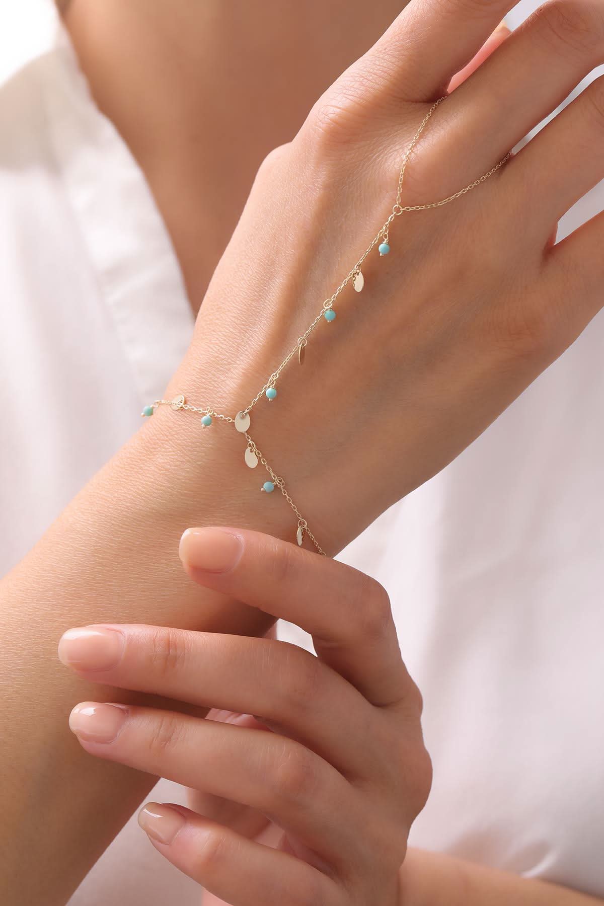 14 Ayar Firuzeli Altın Şahmeran