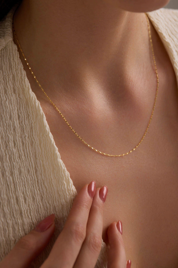 14 Ayar Forse Altın Zincir Kolye (1 mm)