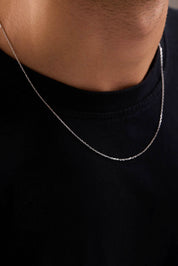 14 Ayar Forse Beyaz Zincir Erkek Altın Kolye