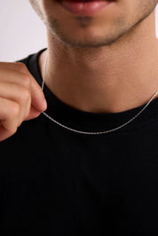 14 Ayar Forse Beyaz Zincir Erkek Altın Kolye