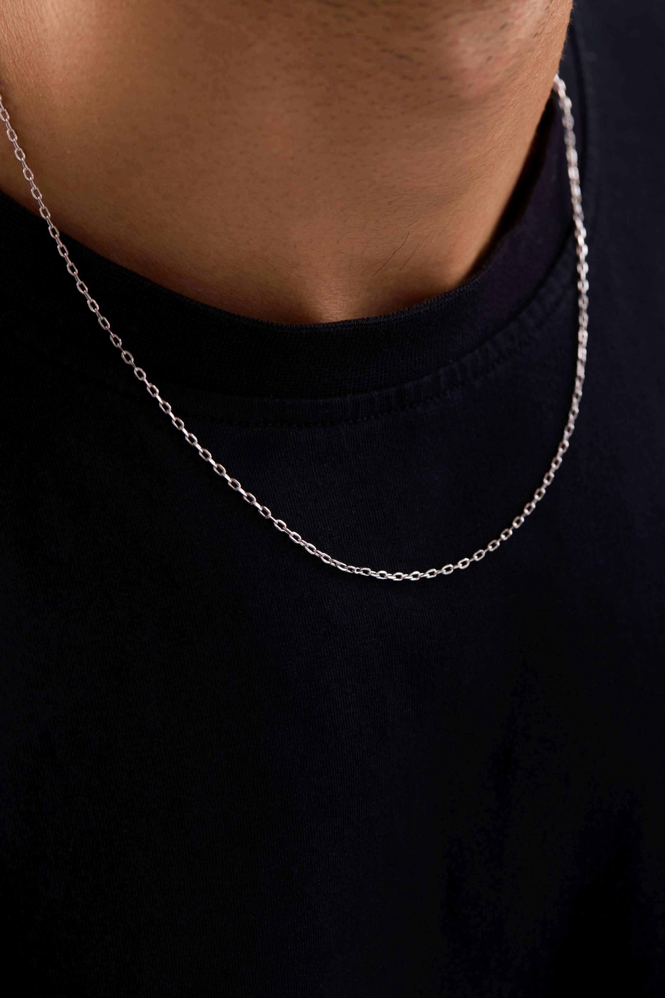 14 Ayar Forse Beyaz Zincir Erkek Altın Kolye