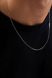 14 Ayar Forse Beyaz Zincir Erkek Altın Kolye