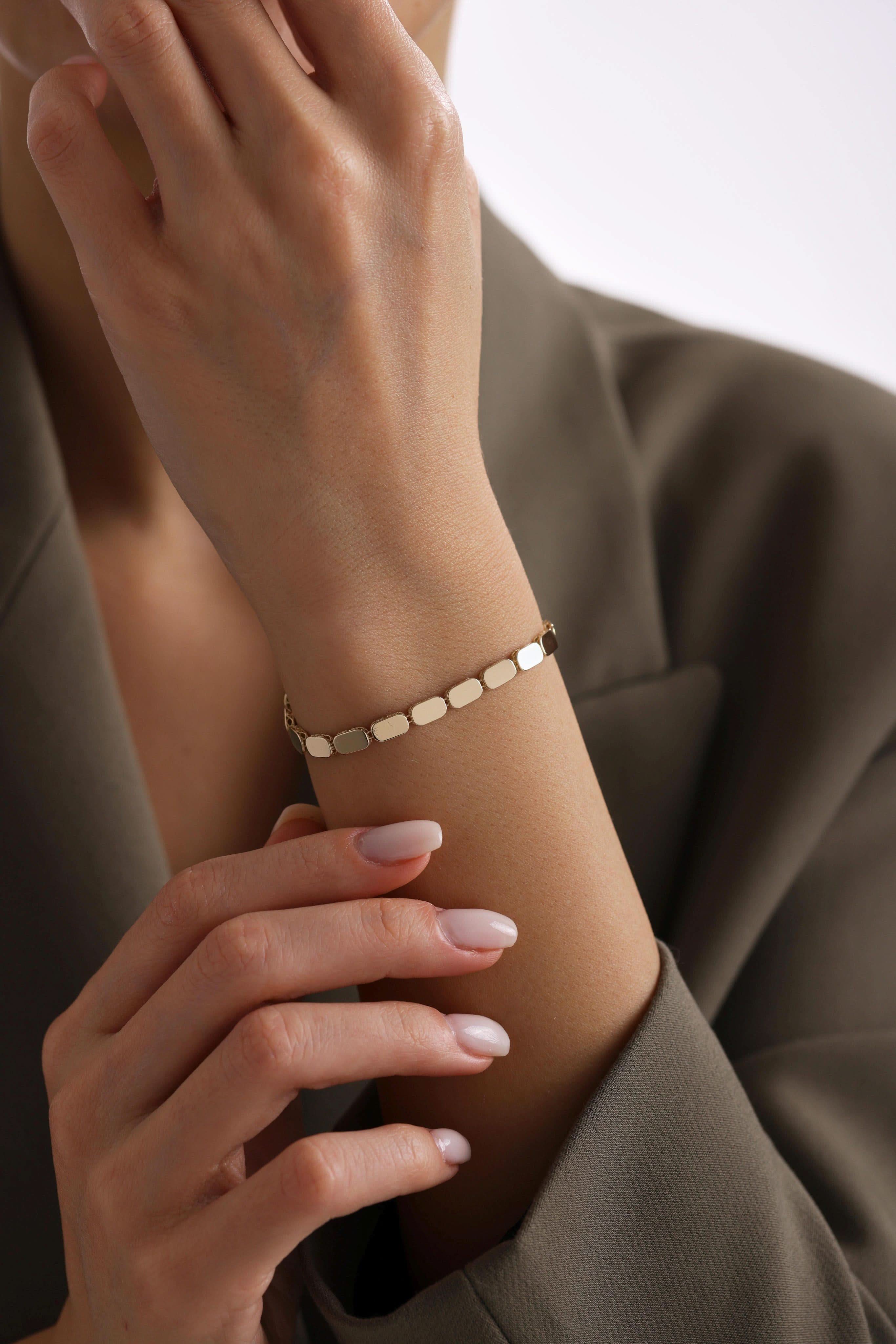 14 Ayar Geometrik Altın Bileklik