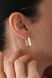 14 Ayar Geometrik Altın Küpe