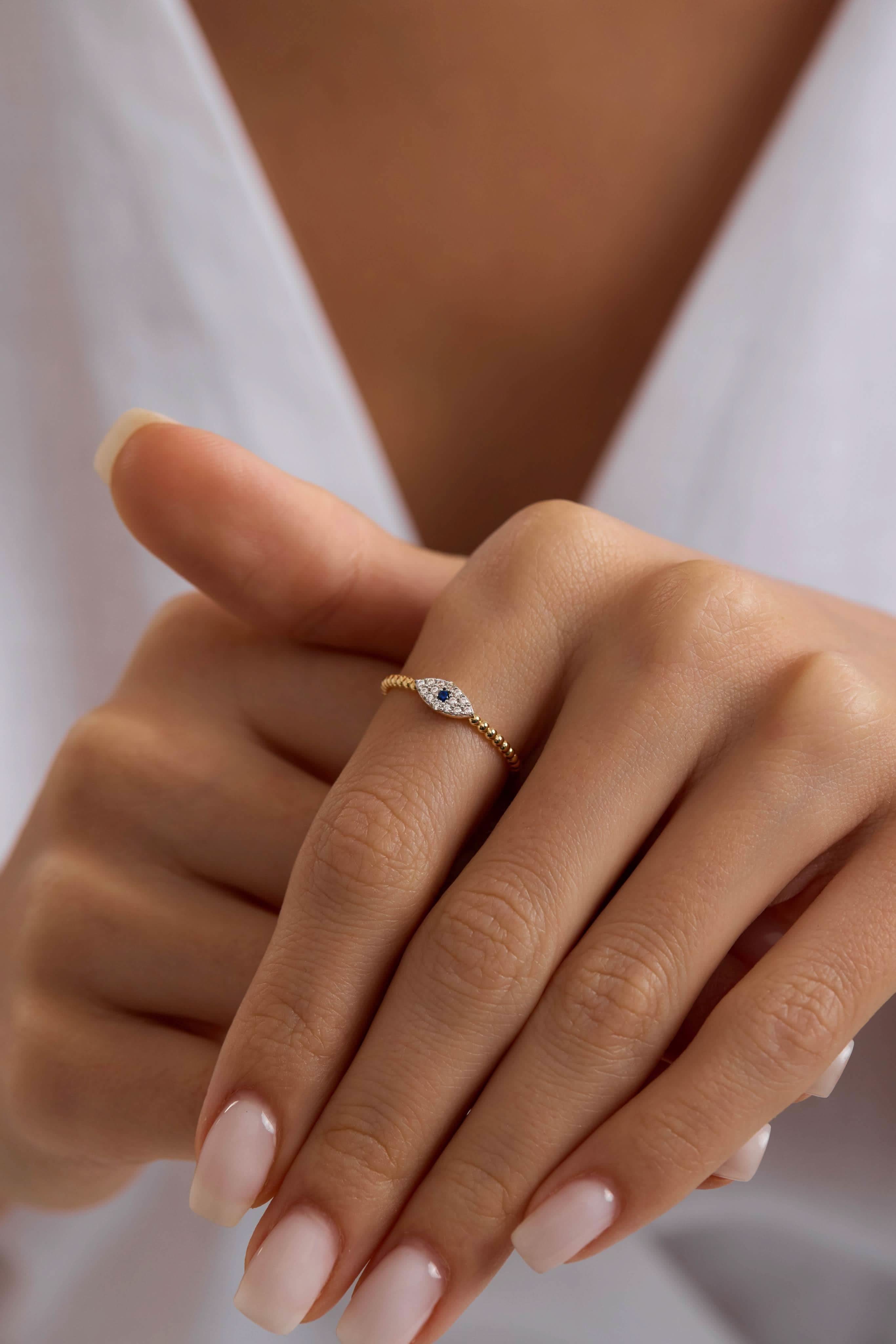 14 Ayar Göz Altın Yüzük