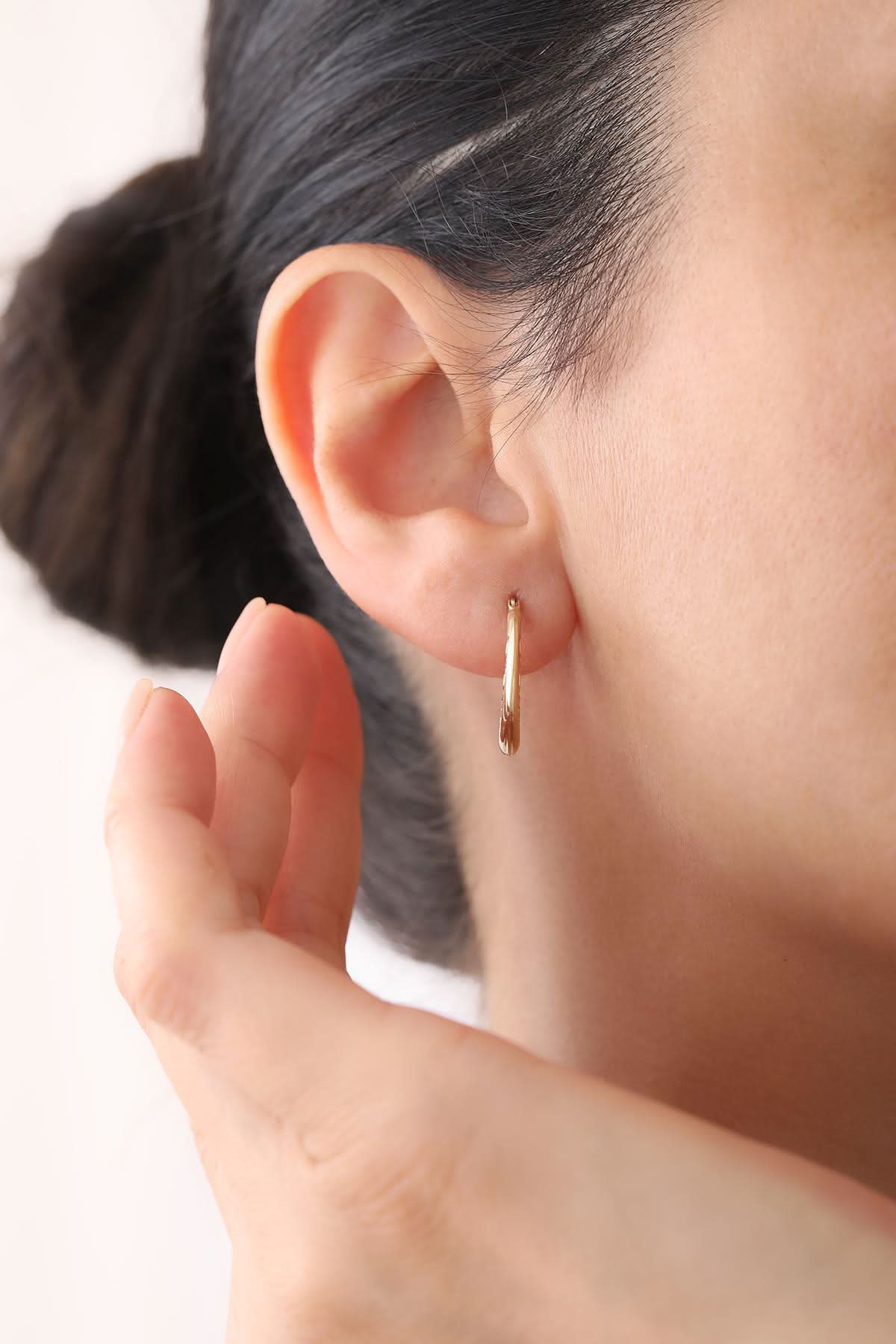 14 Ayar Grek Desenli Altın Küpe