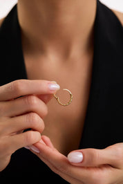 14 Ayar Gurmet Altın Halka Küpe (Büyük)