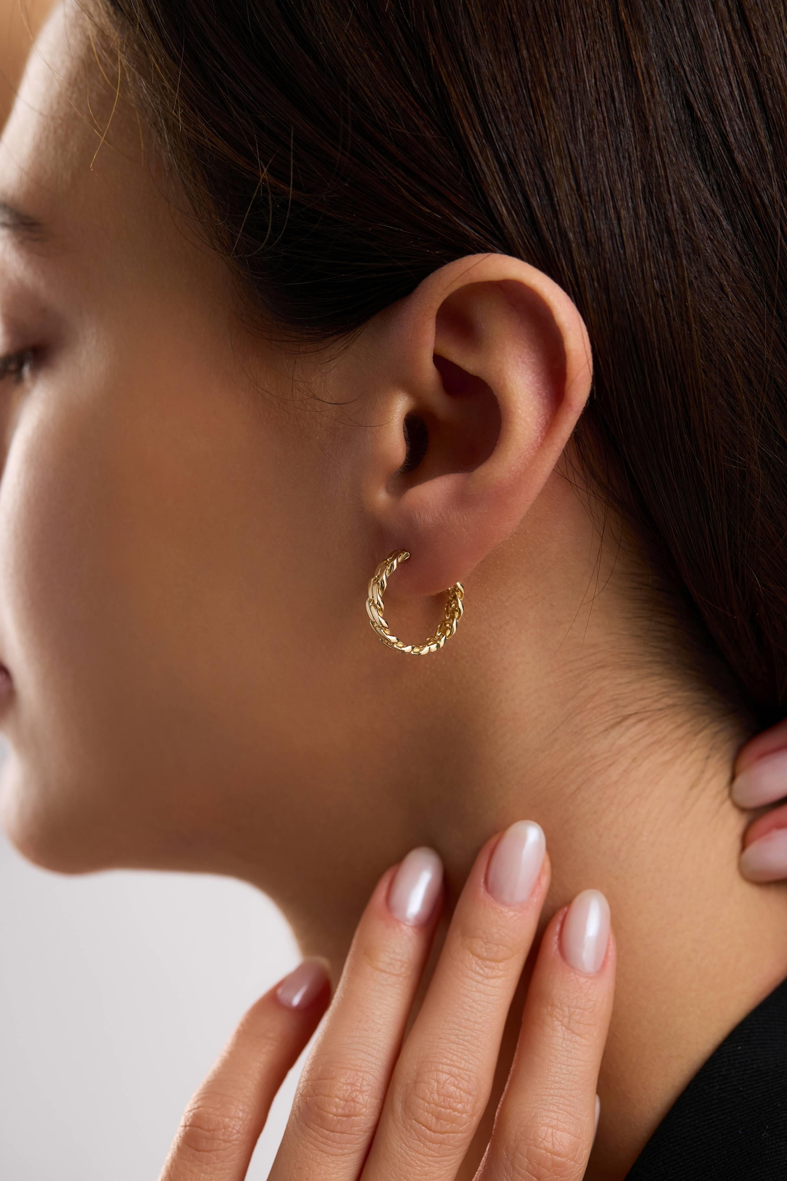 14 Ayar Gurmet Altın Halka Küpe (Büyük)