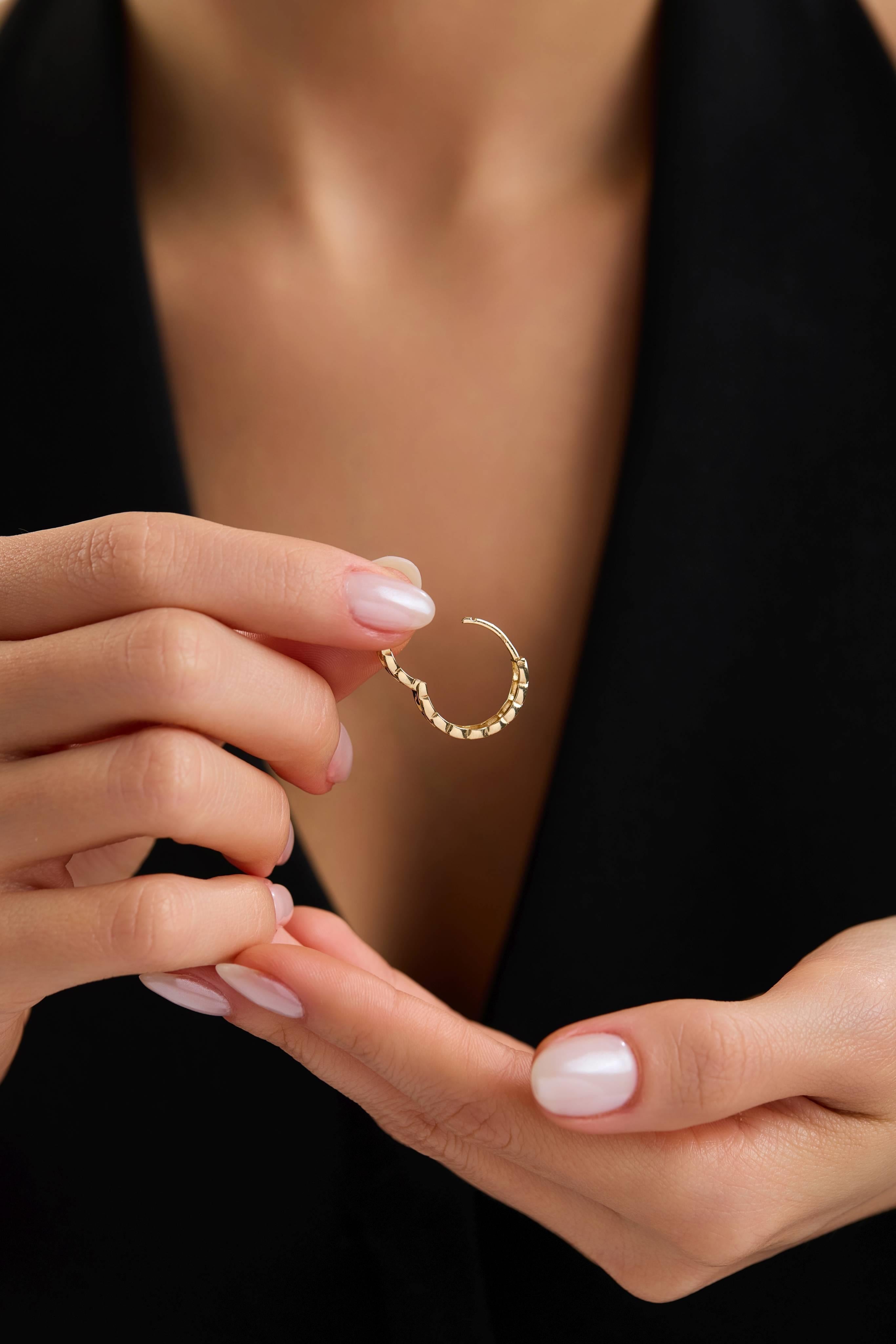 14 Ayar Gurmet Altın Halka Küpe (Büyük)