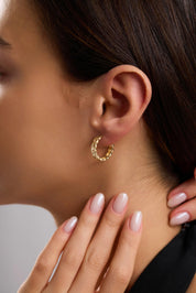 14 Ayar Gurmet Altın Halka Küpe (Büyük)