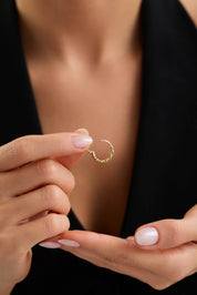 14 Ayar Gurmet Altın Halka Küpe (Küçük)